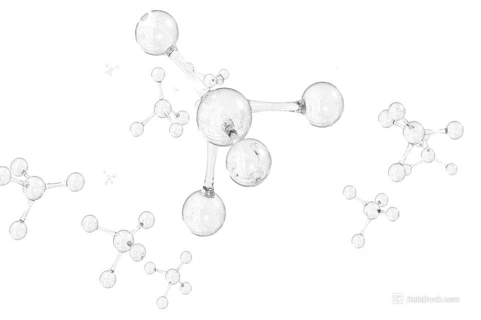 Hand Drawn Molecular Structure Sketch With Spherical Atoms And Bonds 3d model 