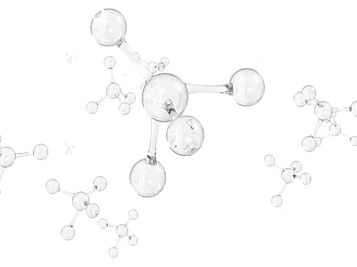 Hand Drawn Molecular Structure Sketch With Spherical Atoms And Bonds 3d model