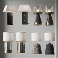 Modern Table Lamp Combination Metal Marble Table Lamp Decorative Lampshade Table Lamp Living Room Floor Table Lamp Study Room Table Lamp Simple Glass Fashion Table Lamp 3d model