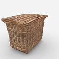 Handcrafted Woven Wicker Storage Basket with Lid for Home Organization and Daily Use