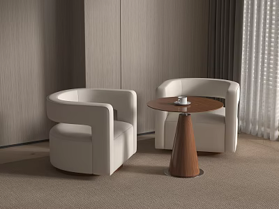 Modern Negotiation Table and Chair Combination Coffee Table and Chair Combination 3d model