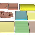 Colorful Paper Sheets And Sticky Notes With Different Shapes And Colors
