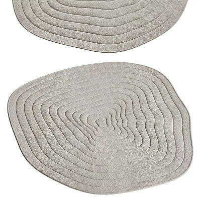 Soft Stylish Rugs With Layered Circular Pattern In Neutral Tone 3d model