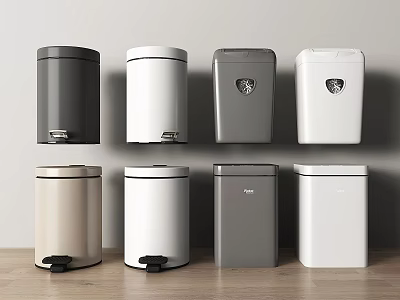 Modern Home Pedal Bins In Various Colors With Sleek Design For Daily Use 3d model