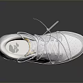 Stylish White And Gray Casual Lifestyle Sneakers With Laces Green Accent Tag And Reflective Sole
