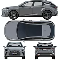Lexus SUV Car Front And Rear View 3d model