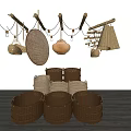 Modern storage basket ornaments 3d model