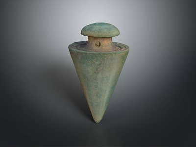Vintage Bronze Conical Daily Life Container With Round Lid For Home Use 3d model