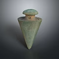 Vintage Bronze Conical Daily Life Container With Round Lid For Home Use