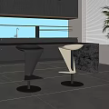 Modern Black And Light Colored Bar Stools With Metal Base For Kitchen Bar Counter