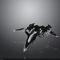 Advanced Sci-Fi Weaponized Aircraft Model With Black White Design Multiple Wings And Weapon Systems 3d model