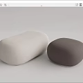 Modern Sofa Stool Low Pedal Pier 3d model