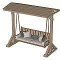 Wooden Outdoor Swing Chair with Canopy and Soft Pillows for Garden Relaxation