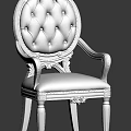 Classic Style Armchair With Round Tufted Back Wooden Armrests And Brass Accents