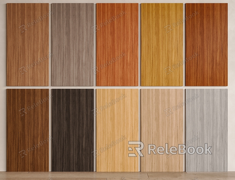 Wood veneer wall panel wall veneer wood veneer background wall wood board solid wood panel model