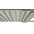 Retractable Awning With Metal Frame And Fabric Panels For Outdoor Sun Protection