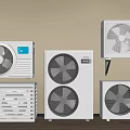 Midea Air Conditioning Fans Various Styles Including Wall Mounted And Standing Units 3d model