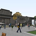 Traditional Commercial Street Featuring Waterfront Plaza Pedestrian Areas And Classic Buildings