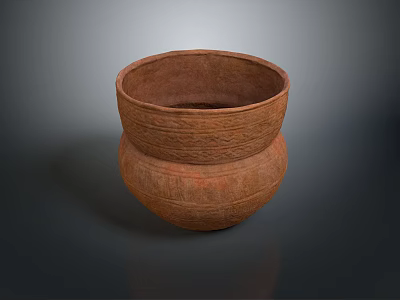 Hand Carved Pottery Bowl With Intricate Patterns Two Tiered Structure And Textured Surface 3d model