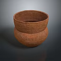 Hand Carved Pottery Bowl With Intricate Patterns Two Tiered Structure And Textured Surface 3d model