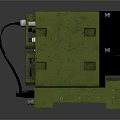 Green Military Communication Device With Control Knobs Buttons Display And Interface Ports 3d model