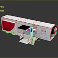 White Mobile FESTA Exhibition Trailer With Red Accents Open Design And Staircase