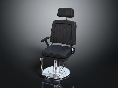 Black Modern Massage Chair With Ergonomic Leather Seat And Metal Base 3d model