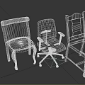 Various Wooden Leisure Chair Designs Featuring Leather Cushion And Solid Frame Styles 3d model