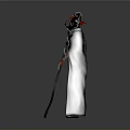 Red Masked Warrior Character Standing With Mythical Creature Beast In Dark Background