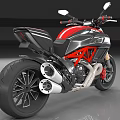 Ducati Black Red Motorcycle With Red Frame Gold Forks And Black Seat Design