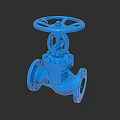 Industrial Gate Valve With Blue Handwheel And Flange Connections Design