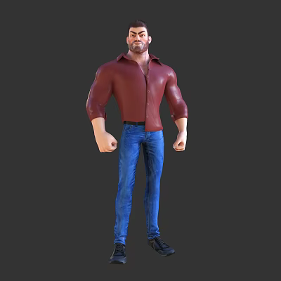 Modern Game Character Cartoon Man 3d model