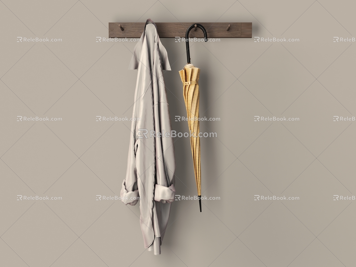 Wardrobe hook shirt umbrella 3d model