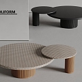 poliform modern coffee table solid wood coffee table 3d model