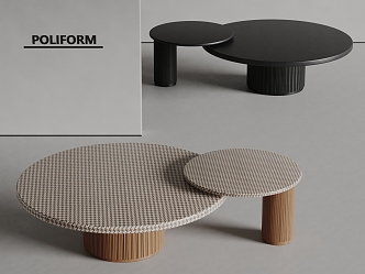 poliform modern coffee table solid wood coffee table 3d model