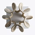 Abstract Sculpture Carving In Modern Style With Fluid Curves And Hollow Design
