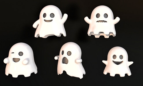 Cute ghost material ghost pendant decoration 3d model