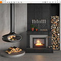 Modern Fireplace 3d model