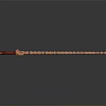 Ornate Decorative Scepter Weapon With Metallic Shaft And Gemstone Inlays