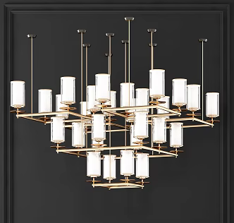 New Chinese Chandelier Lampshade Chandelier 3d model