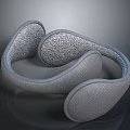 Gray Textured Neck Pillow With Loop Design And Two Earpad Like Parts For Daily Use