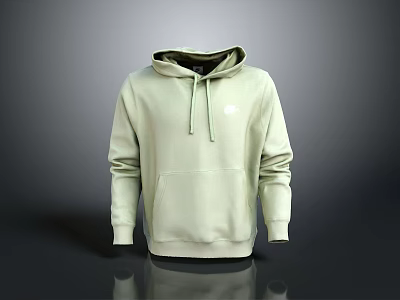 Casual Comfortable Light Green Hoodie With Front Pocket And Minimalist Design 3d model