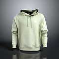 Casual Comfortable Light Green Hoodie With Front Pocket And Minimalist Design