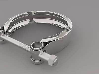 Durable Stainless Steel Pipe Clamp Fitting For Secure Plumbing Connections 3d model