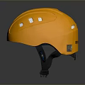 Orange Safety Helmet with White Reflective Strips and Black Strap for Daily Safety Protection