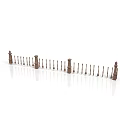 3D Rendered Brown Chess Pieces Arranged In Curve With Various Types On White Background