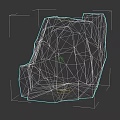 Micro Terrain 3D Model With Orange Rock Like Structure And Cracks
