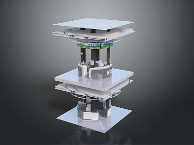 Multi layer Mechanical Engineering Structure With Detailed Platforms And Internal Components 3d model