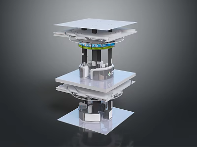 Multi layer Mechanical Engineering Structure With Detailed Platforms And Internal Components 3d model