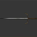 Ornate Decorative Sword Featuring Silver Blade Brown Handle And Golden Tassel